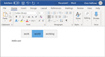 image of windows 10 word prediction in a word document 